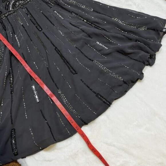 Shail K Beaded Gray Short Cocktail Fit & Flare Dress Size 6 - Picture 10 of 12